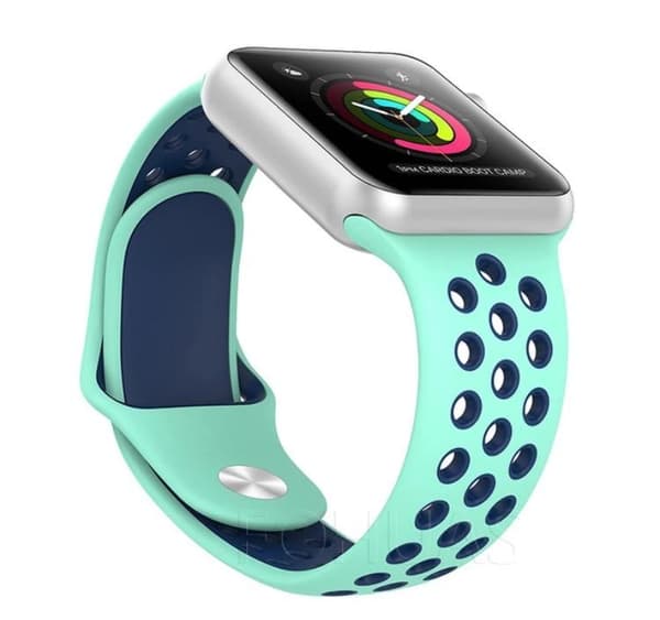 Apple Watch 4, 44mm, silikonrem, svart/grå Svart/Grå L