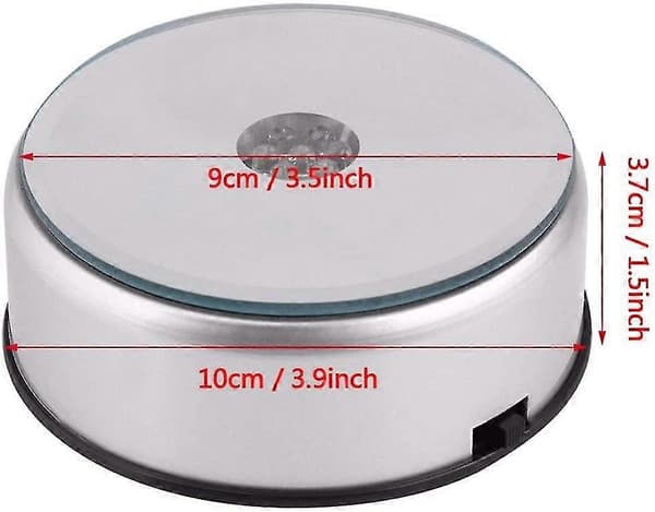 7 LED Lys Krystal Display Stand Base, 7 Farvet Roterende Krystal Display Base Stand Med AC Adapter