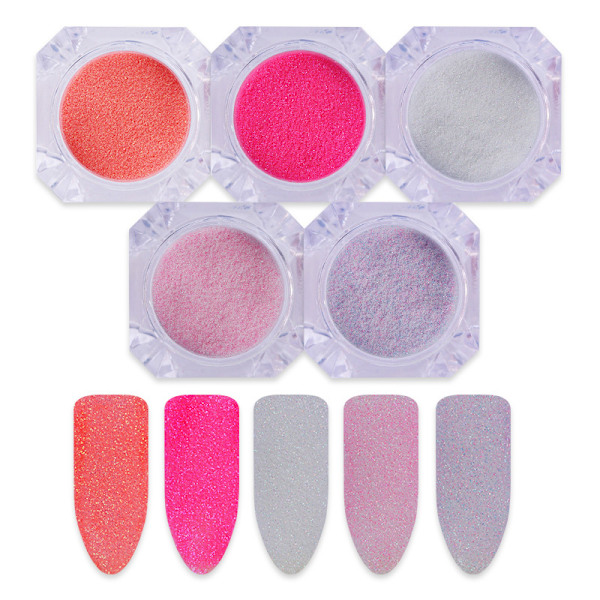 Nagelglitter mix - Rosa, lila, vit Vit