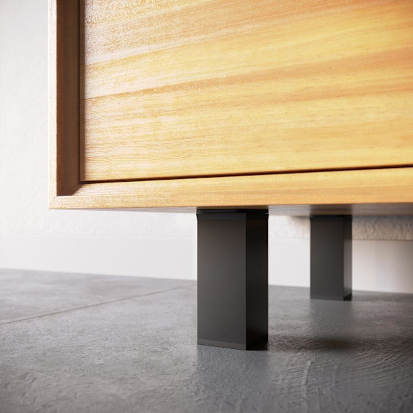 Møbelben sæt af 4 | Design: Mat Sort | Højde: 60 mm justerbar