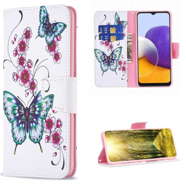 Plånboksfodral Samsung Galaxy S23 - Fjärilar och Blommor