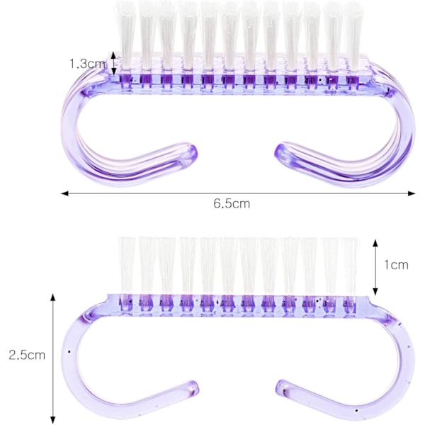 Manikyrverktyg, Portabel och Praktisk Halkfri Borste med Flexibla Plastborst för Effektiv Nagelrengöring (4 Stycken)