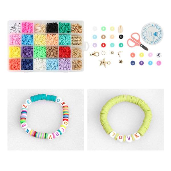 DIY - Lerpärlor - Polymer Beads - 6mm - Smyckestillverkning multifärg
