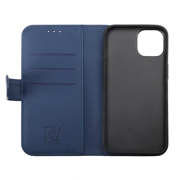 iPhone 14 Pro Max Plånboksfodral Magnet Rvelon - Blå Marinblå