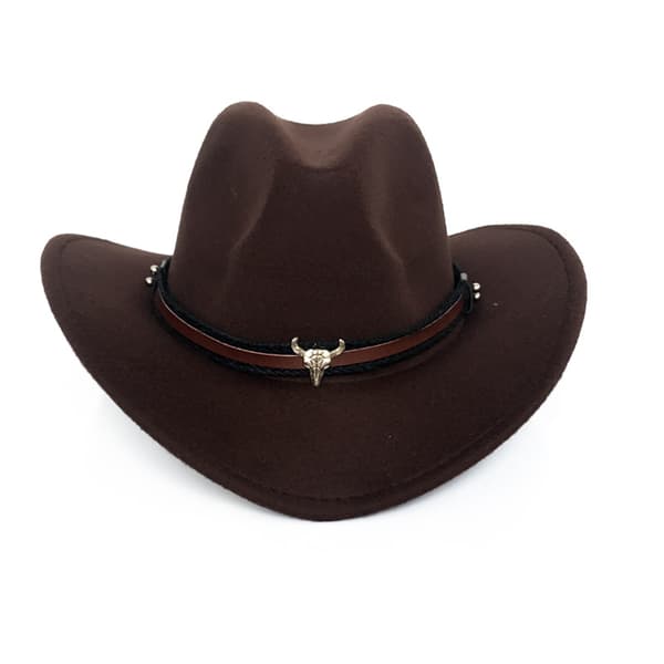 Läntinen cowboy-silinterihattu, ruskea huopa