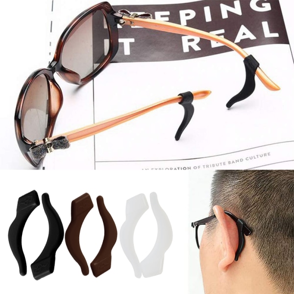 Glasögon halkskydd 12 par glasögon halkskyddshållare silikon