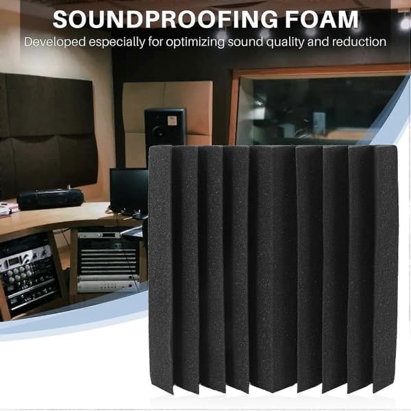 12 stk Akustiske Skumveggpaneler 12x12x2 tommer Lydisolerende Panel, Hjemmestudio Støyreduserende Skum
