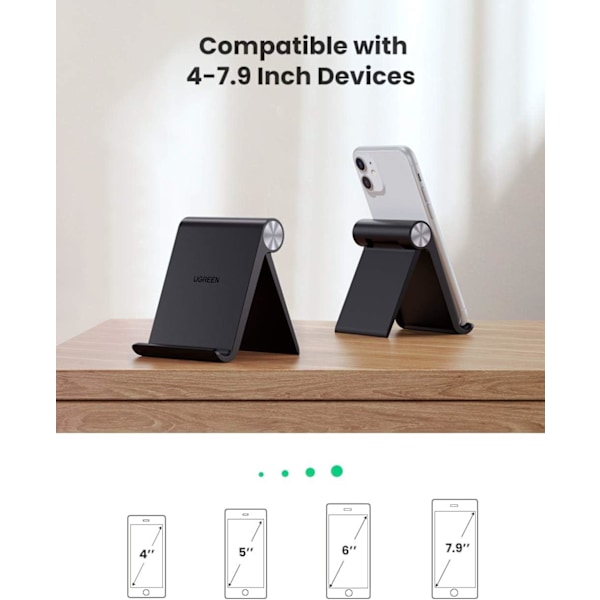 Universell Kompatibilitet Mobiltelefonställ, Hållbart ABS-material Portabelt Ställ, Frigör Dina Händer Vikbart Ställ för Kontorsbruk (Passar Enheter 4 Till