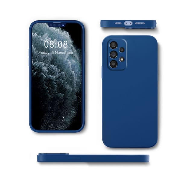 Galaxy A53, silikonikuori, mikrokuitu, musta Svart