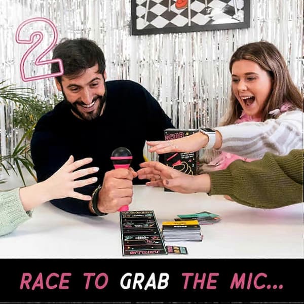 Grab The Mic Karaoke Spel - 2-10 Spelare, 250 Textkort