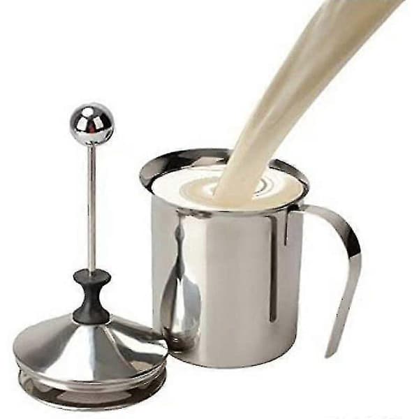 400 ml melkeskummer i rustfritt stål med dobbel sil for melk, melkeskum, kaffe