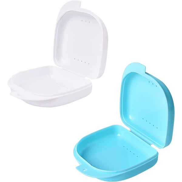 2 STK Retainer Box Retainer Container Partiell Tandprotes Box (Ljus