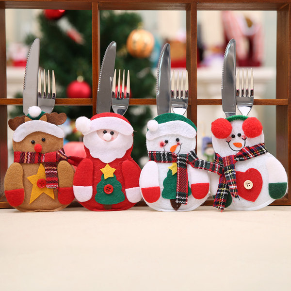 Julbestick för jul, bordsdekorationer, bestick