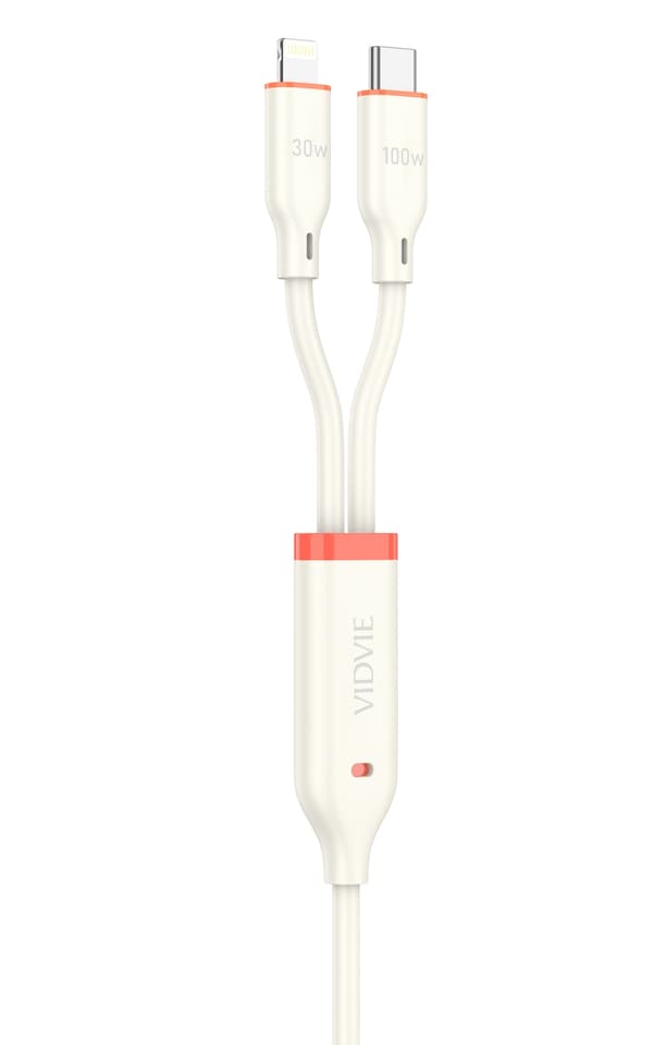 Multifunktionell kabel, Typ C, USB A, Lightning, 120 cm