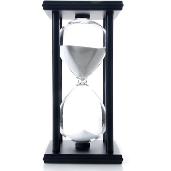 Hvidt sand 60 minutter træ sandur, timeglas sandtimer