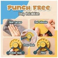 4 stk 360° roterende selvklebende krok uten hull - Universal Bell Sha