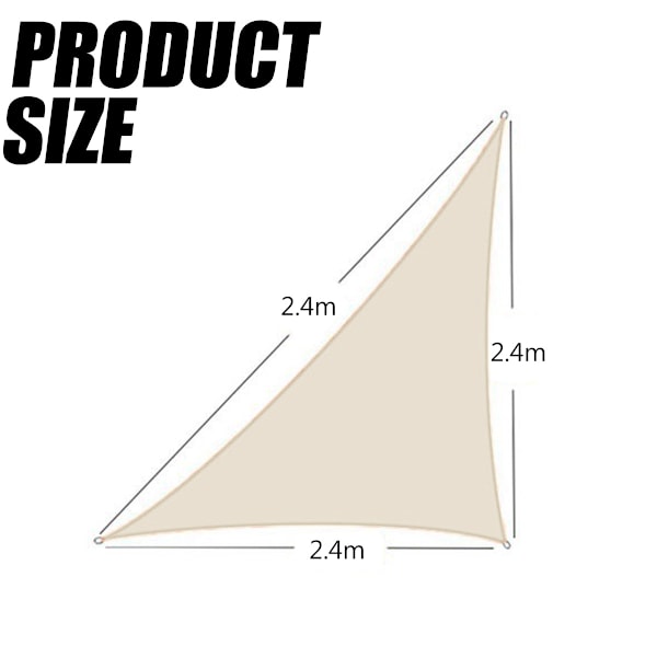 Vattentätt Fyrkantigt Solsegel för Trädgård, Solskydd med Enkel Montering och Hållbar Användning, Perfekt för Uteplatser (Beige-Vit, 2,4 X 2,4 X
