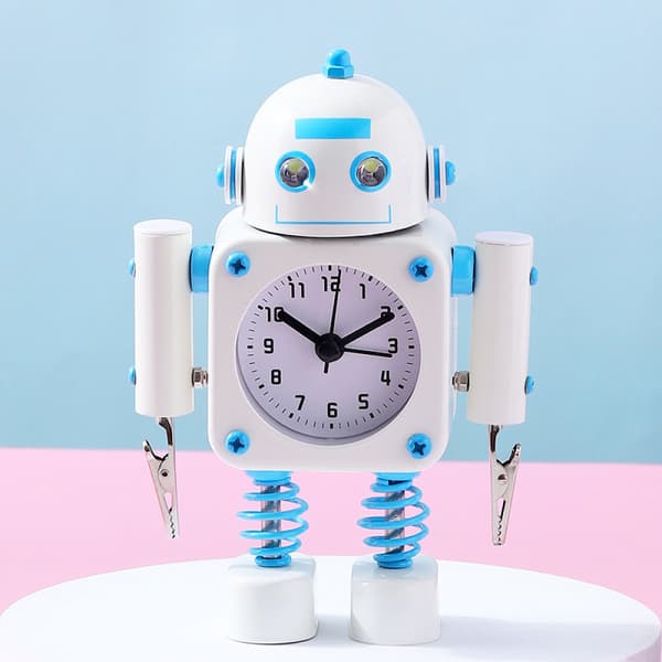Anpassningsbar Robot Väckarklocka, Tyst och Lättanvänd, för Heminredning Speciellt Barnrum