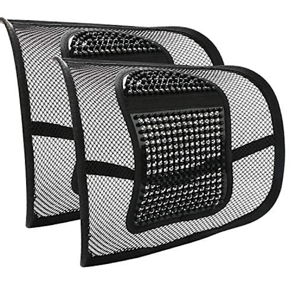 Ländryggsstöd för Korrekt Sittställning, Lindrar Ryggbesvär, Konstruktion med Andningsbart Nät, Minimalistisk Design, Helt Förpackad Design, 2 ST
