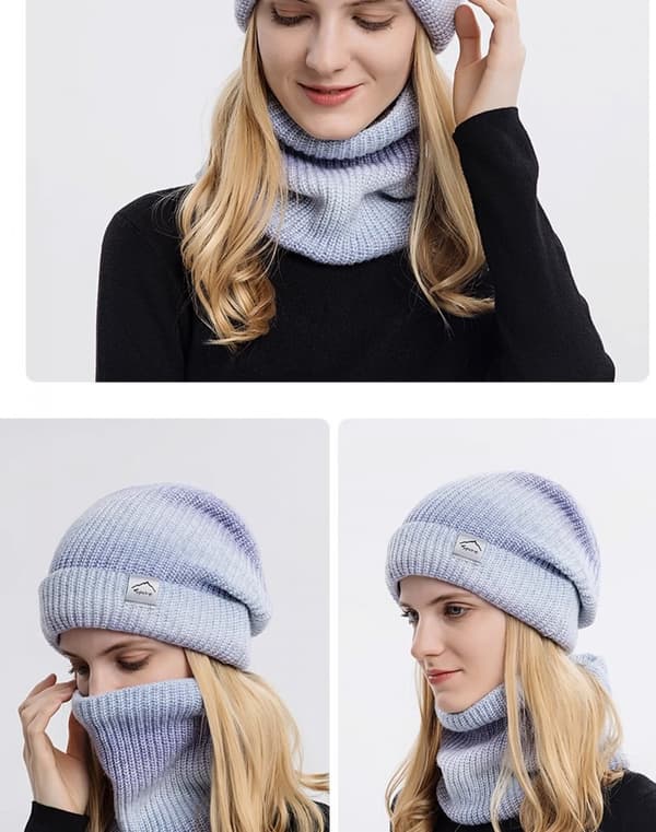 Hatt & Halsduk Vinterhatt Stickad Hatt Halsduk Dam Varm Hatt Halsduk Set