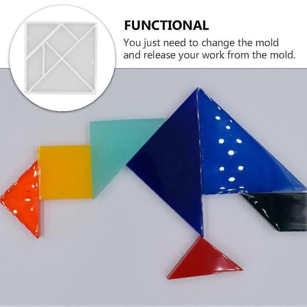 1 stk silikon Tangram-form Epoxyharpiksform DIY puslespillform