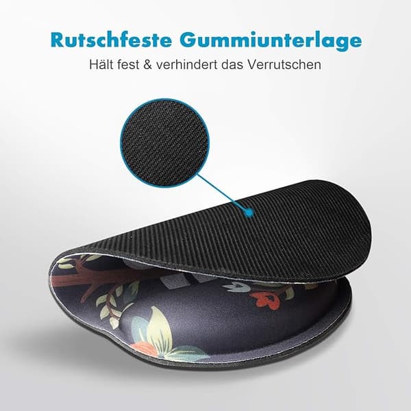 Ergonomisk komfortabel musematte med håndleddsstøtte, musematte med minneskum håndleddsstøtte