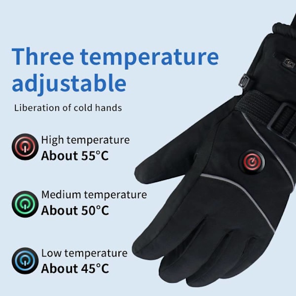 Unisex opvarmede handsker - 7,4V 2 polymer lithiumbatteri, vinterhandsker