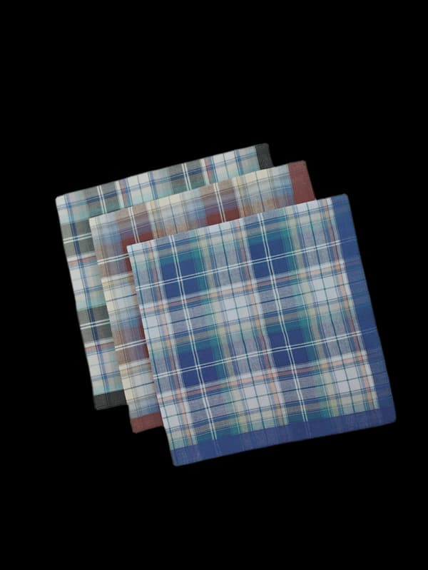 3-pack, 43x43cm Herr Mjuk Bomull Nä handkerchief med Cla