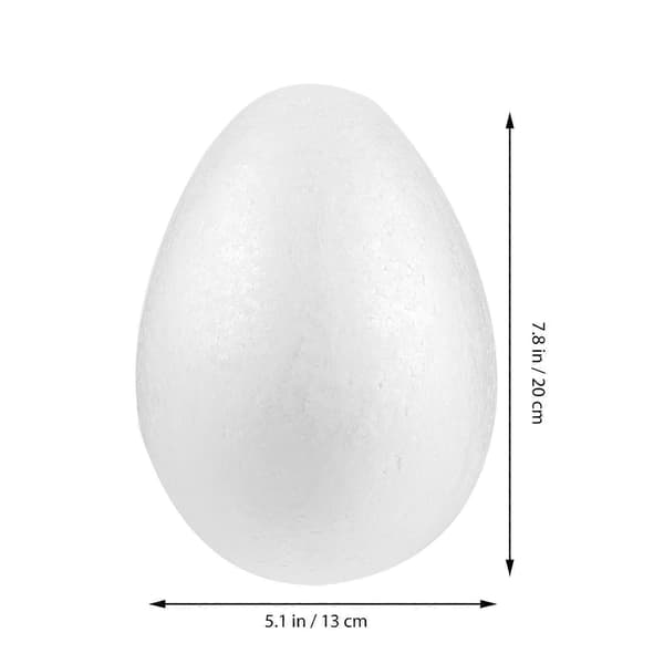 2 stk. Maleegg DIY Påskepynt Solid Skumegg for Barnefestivalhåndverk (Hvit)