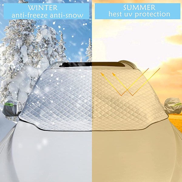 Reflekterande femlagers vindruteskydd mot snö, stöldskyddsflikar för extra säkerhet, universell passform för bilar, SUV:ar, lastbilar, skyddar mot is, snö
