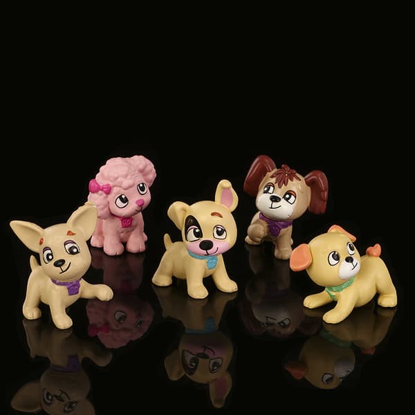 Hundleksaksset, 9 st realistiska detaljerade valpfigurer