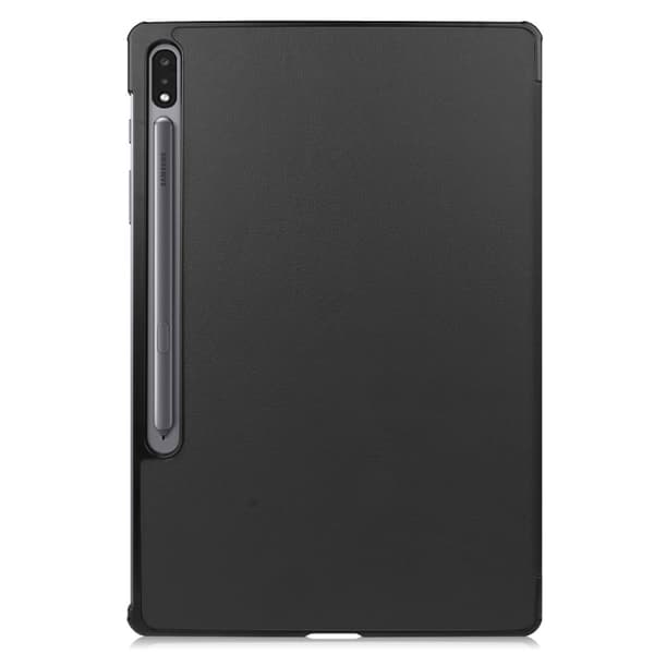 Galaxy Tab S7 Plus, S8 Plus, 12.4 tommer, Etui, Tredobbelt fold, Sort