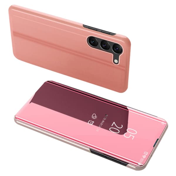 SKALO Samsung S24 Clear View Spegelfodral - Roséguld Rosa guld