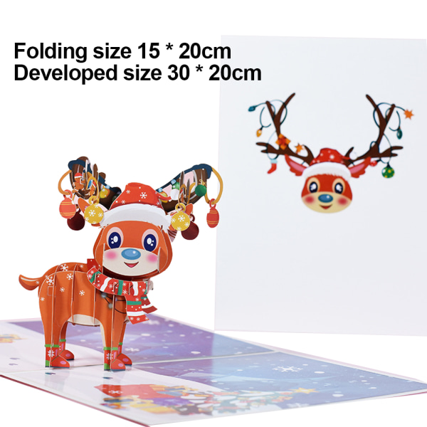 Handgjorda god jul pop up-kort, handgjorda 3D popup