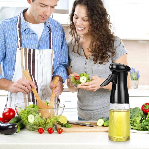2-Pack Olje Spray Flaska Svart & Vit