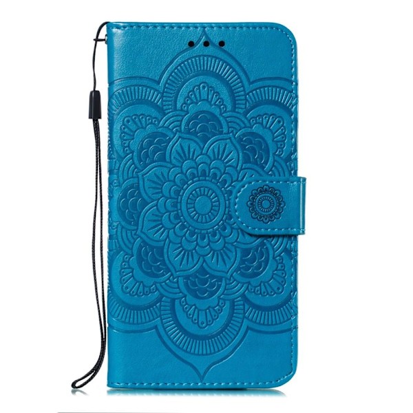 iPhone X/Xs - Mandala Läder Fodral - Blå Blue Blå