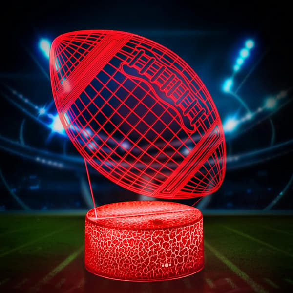 3D Fodbold Natlampe til Børn, 3D Illusion Bordlamper med 7 C
