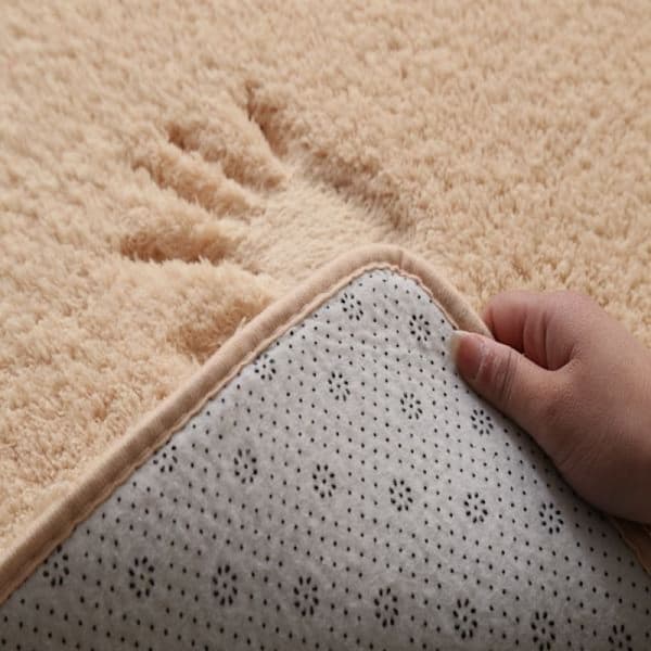 Oval tjock plyschmatta för vardagsrum sovrum - Khaki 80*160cm 60*160cm