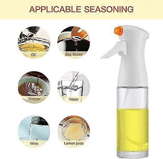 Matoljespray (230 ml, glass) Olivenoljesprayflaske, spiselig matoljesprøyte (hvit)