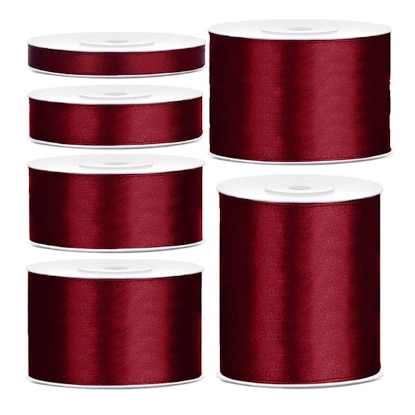 Satinband / Band - Mörkröd - Jul - Välj bredd & längd DarkRed 12mm x 25m