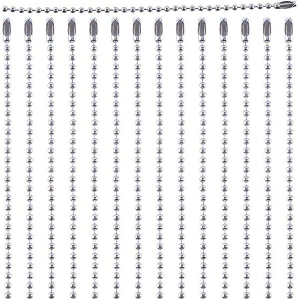 200st pärlkedjor kopplingsspänne, 2,4 mm kulkedja nyckelring
