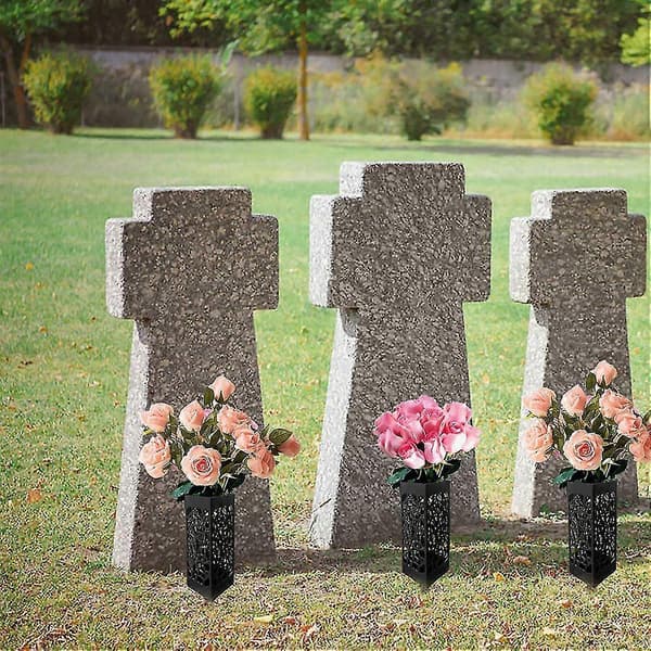 Kirkegårdsvase Blomst D Mindesmærke R Kirkegårdsblomstbeholder Med Pæl