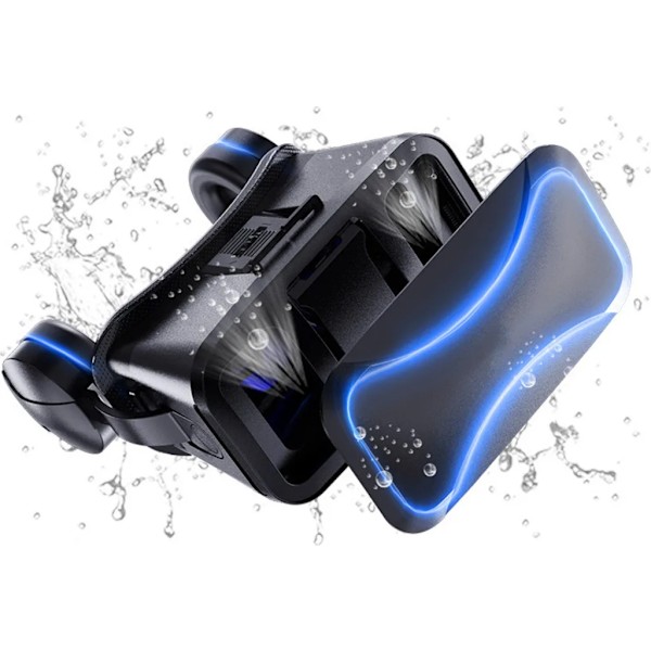 Headset 3D VR-glasögon Virtual Reality-glasögon PC-spel för 4,7-6,7 tum, Android/iPhone-smartphones, HD, blått ljus, (svart)