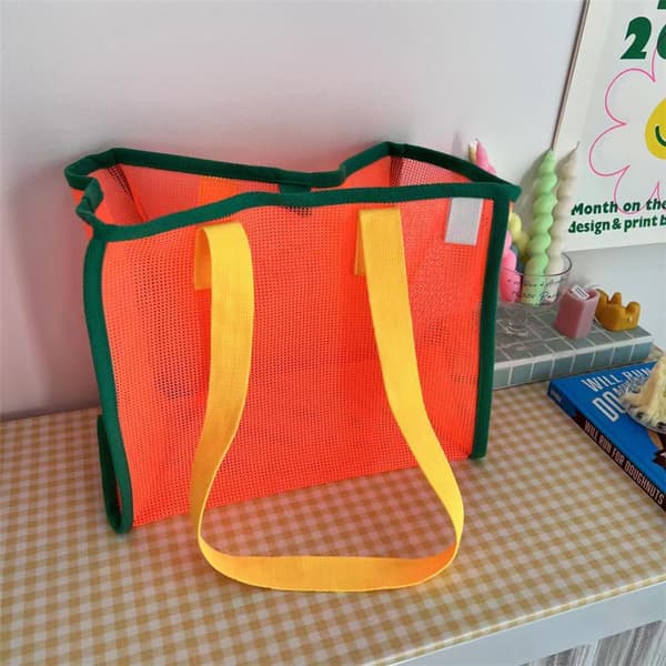 Stor Sammenfoldelig Letvægts Robust Net Legetøjs Strandtaske