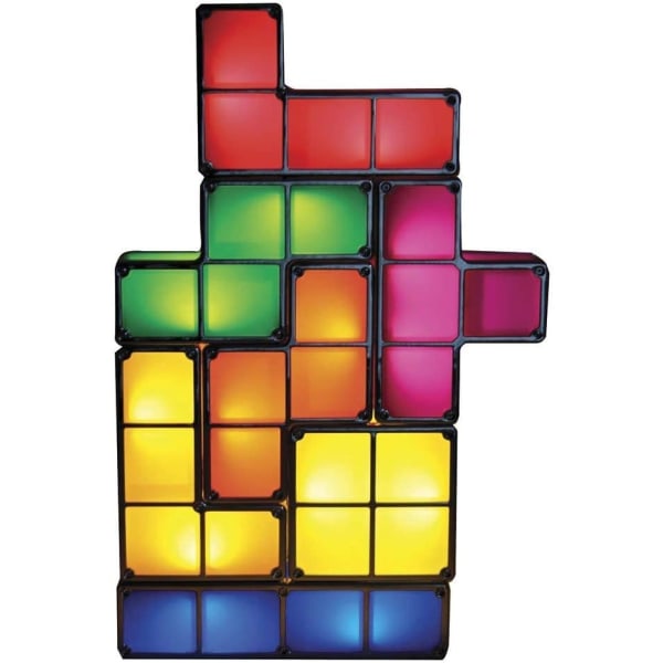 DIY Tetris Pussel Stapelbar LED-ljusbord nattlampa Block