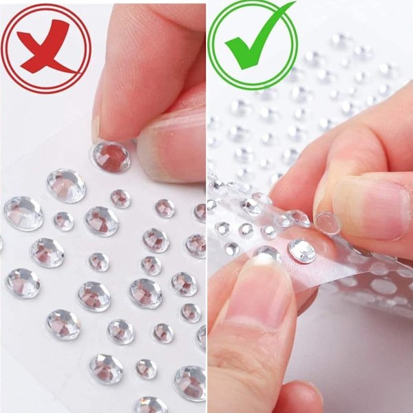 Klara Rhinestones för Ansiktsmakeup, Kristallstenar med Självhäftande Baksida för Snabb Applicering på Hud och Naglar, Förhöjer Din Festliga Look (3mm,