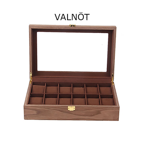 Klockbox 12 klockor Trä -Valnöt, Körsbär eller Ek Ek