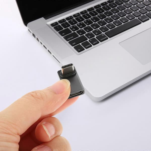 2 kpl USB C 90 asteen sovitin oikeakulmainen Type C -liitin tietokoneen sovitintarvike