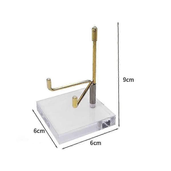 2 stk. Justerbart Metal Arm Display Stand Staffeli med Klar Akryl Base til Ædelstene Krystal Minera