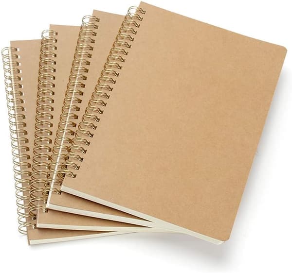 A5 Klassiske Notesbøger 4-pak med Dobbelt Spiralbinding, Notesblok N